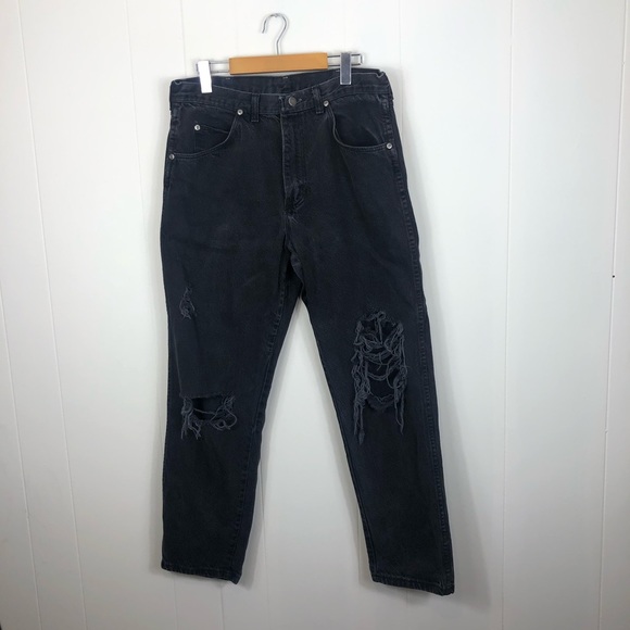 Vintage Wrangler Distressed High Waisted Jeans Sz 32 - Picture 2 of 12